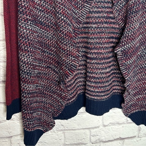 THML Colorblock Red, Navy, & White Draped Front Cardigan - Picture 8 of 12